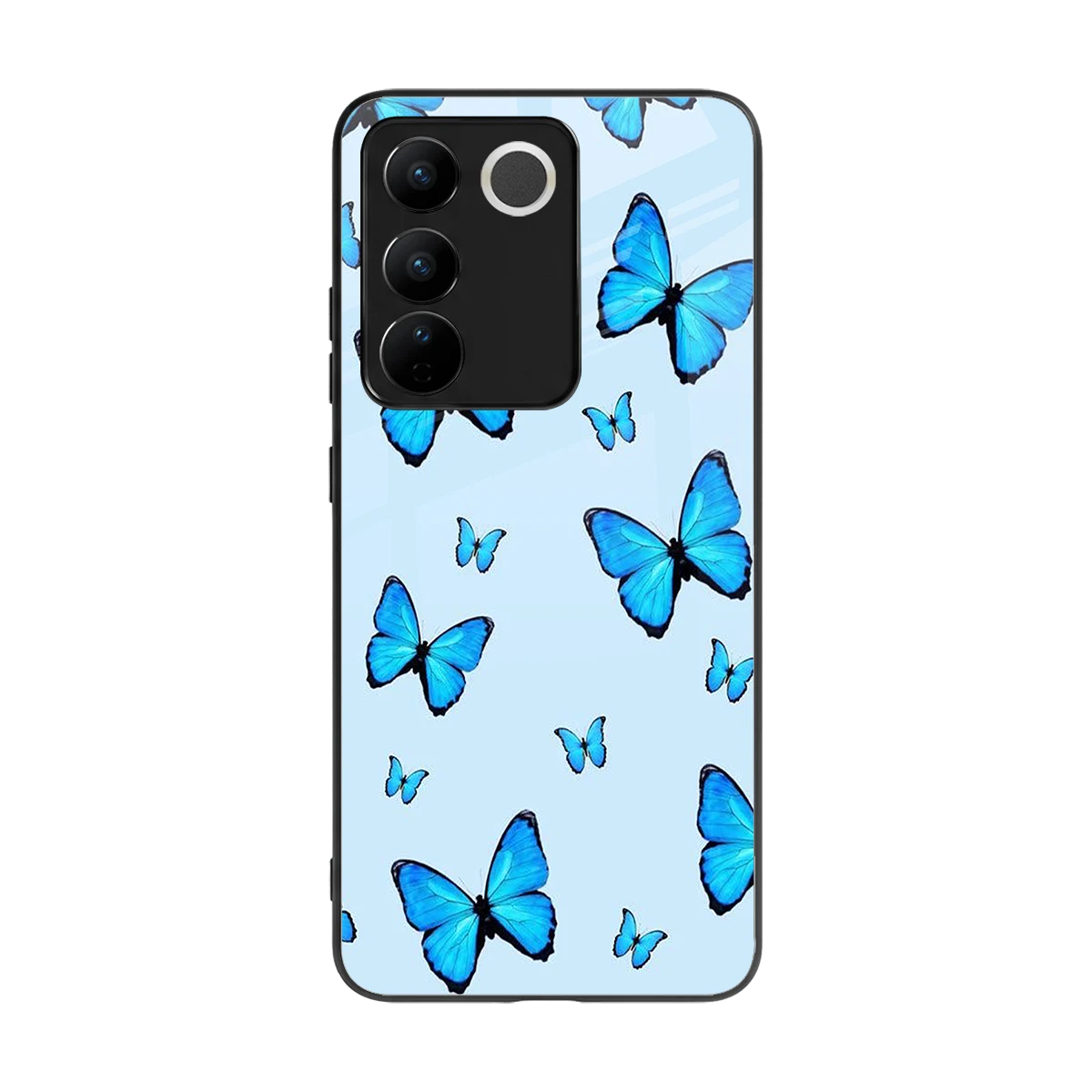 Gimme Butterflies Aesthetic back phone cover | glass case for vivo v27 5g
