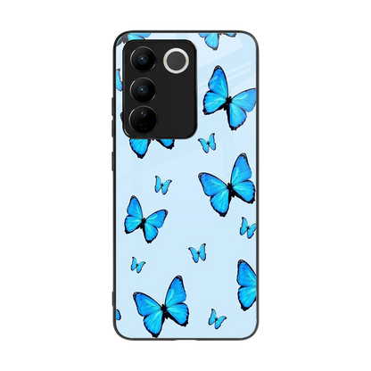 Gimme Butterflies Aesthetic back phone cover | glass case for vivo v27 5g