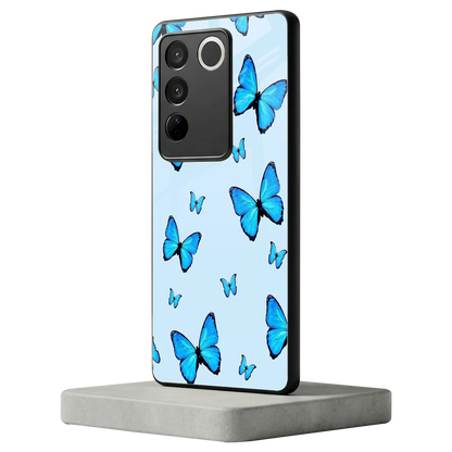 Gimme Butterflies Aesthetic vivo v27 5g mobile cover | shockproof glass phone case