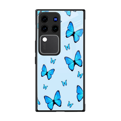 Gimme Butterflies Aesthetic back phone cover | glass case forvivo v30 pro