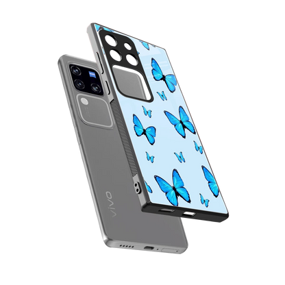 Gimme Butterflies Aesthetic sleekvivo v30 pro cover with tempered glass back and TPU edges
