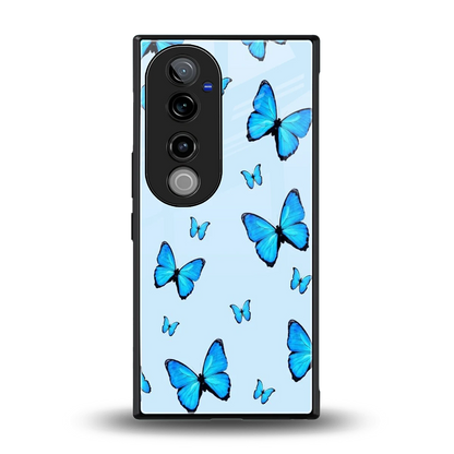 Gimme Butterflies Aesthetic back phone cover | glass case for vivo v40 pro