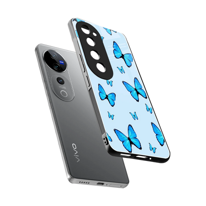 Gimme Butterflies Aesthetic sleek vivo v40 pro cover with tempered glass back and TPU edges