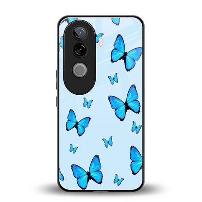 Gimme Butterflies Aesthetic back phone cover | glass case for vivo v40e
