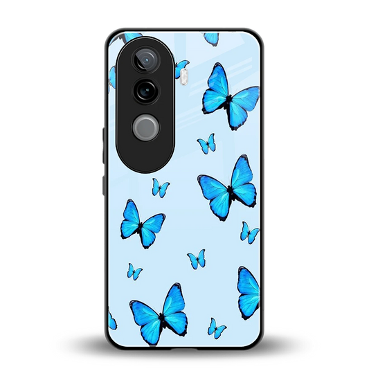 Gimme Butterflies Aesthetic back phone cover | glass case for vivo v40e