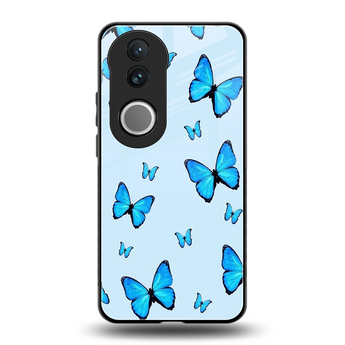 Gimme Butterflies Aesthetic back phone cover | glass case for vivo v50