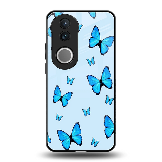 Gimme Butterflies Aesthetic back phone cover | glass case for vivo v50