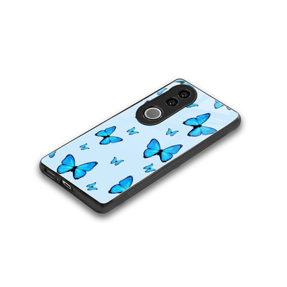 Gimme Butterflies Aesthetic stylish phone case for vivo v50 | glossy glass and slim fit