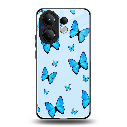 Gimme Butterflies Aesthetic back phone cover | glass case for vivo v60