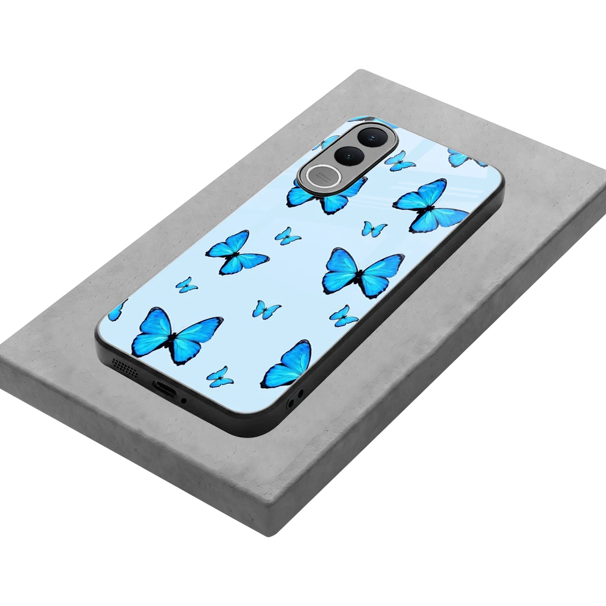 Gimme Butterflies Aesthetic stylish phone case for vivo v70 fe | glossy glass and slim fit