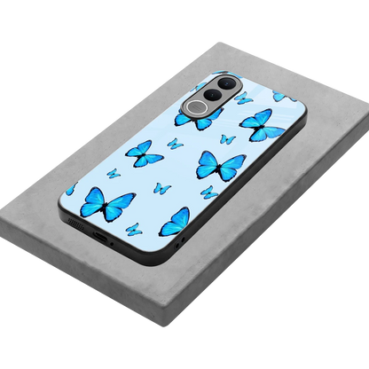 Gimme Butterflies Aesthetic stylish phone case for vivo v70 fe | glossy glass and slim fit