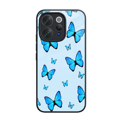 Gimme Butterflies Aesthetic back phone cover | glass case for vivo v70
