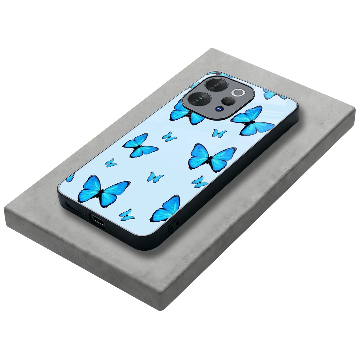Gimme Butterflies Aesthetic stylish phone case for vivo v70 elite | glossy glass and slim fit