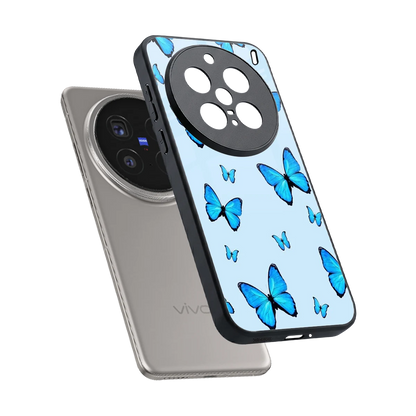 Gimme Butterflies Aesthetic sleek vivo x200 pro cover with tempered glass back and TPU edges