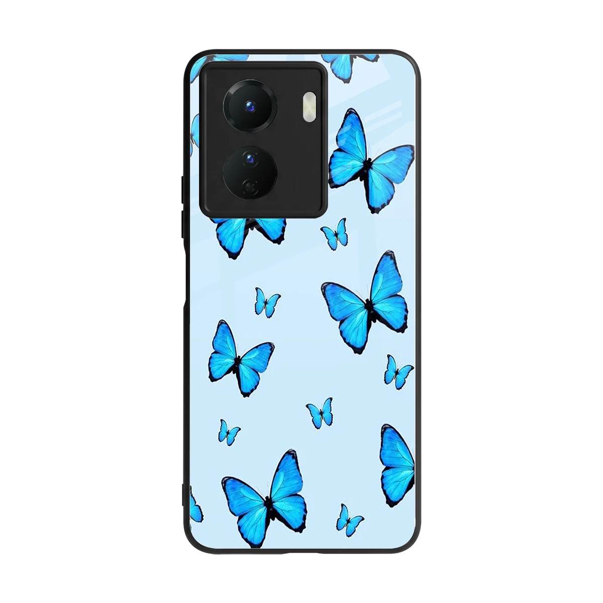 Gimme Butterflies Aesthetic back phone cover | glass case for vivo y16