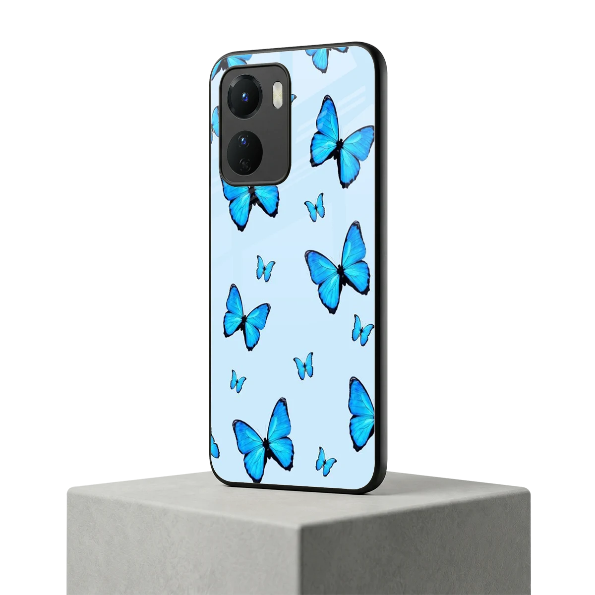 Gimme Butterflies Aesthetic vivo y16 mobile cover | shockproof glass phone case