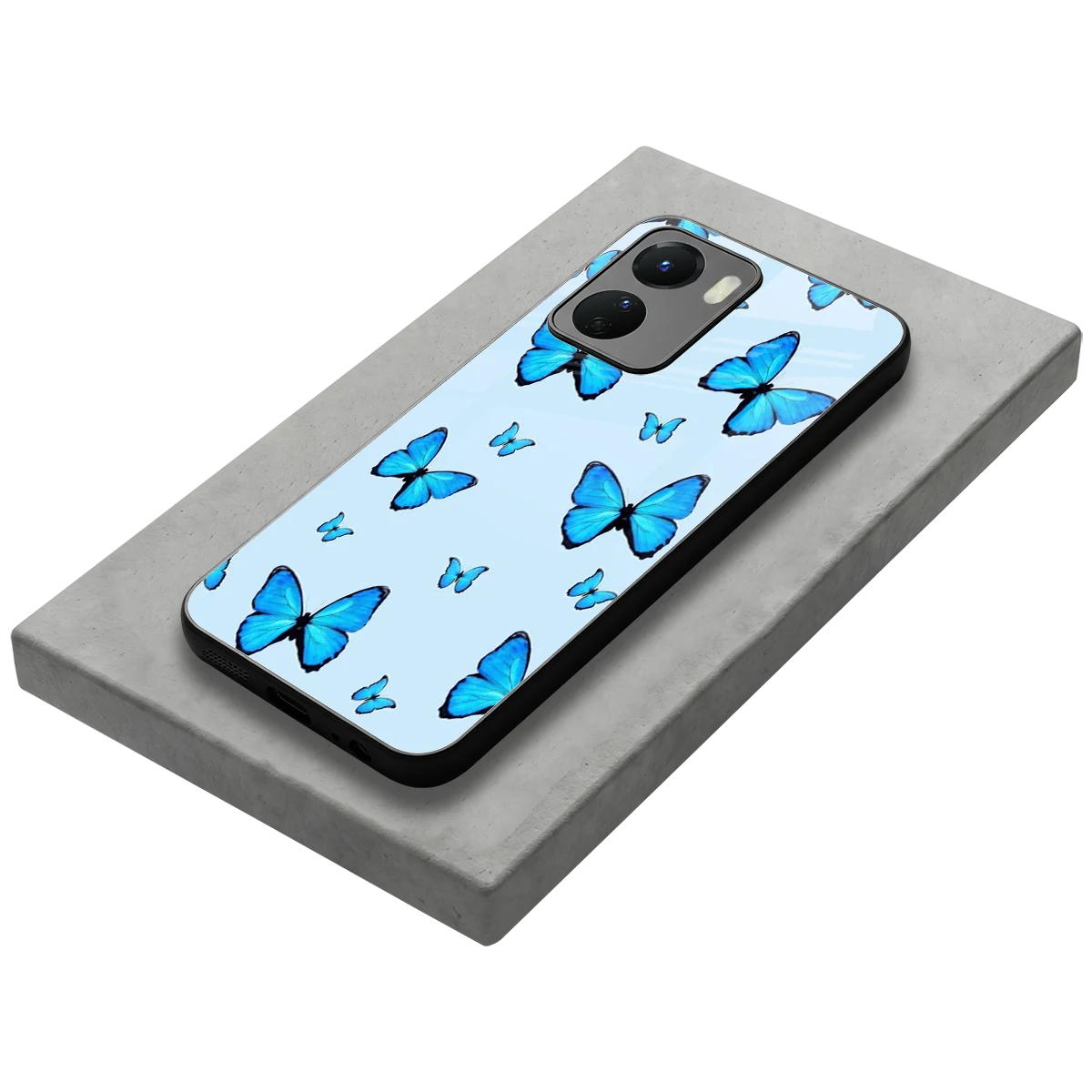 Gimme Butterflies Aesthetic stylish phone case for vivo y16 | glossy glass and slim fit