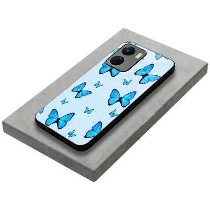 Gimme Butterflies Aesthetic stylish phone case for vivo y16 | glossy glass and slim fit