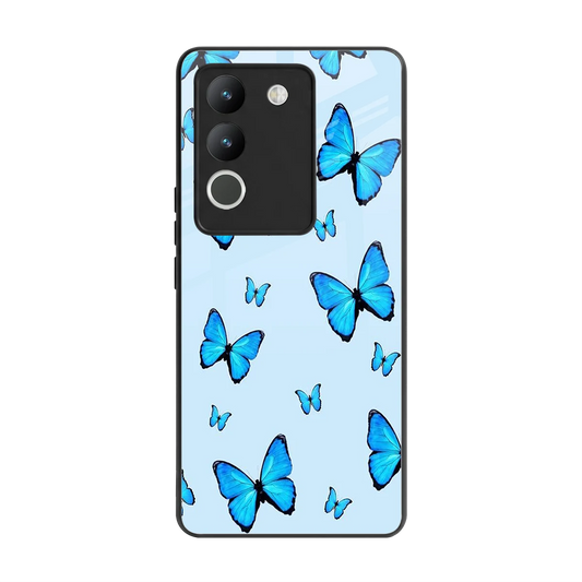 Gimme Butterflies Aesthetic back phone cover | glass case for vivo y200 5g