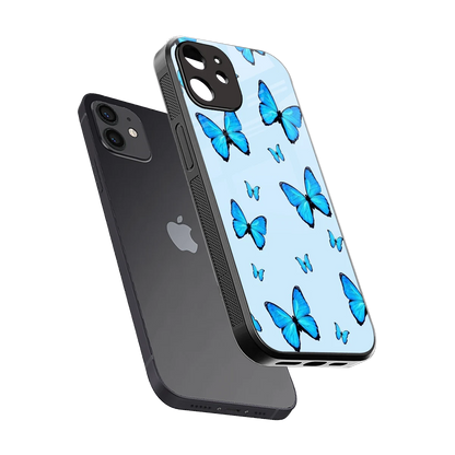 Gimme Butterflies Aesthetic sleek iphone 11 cover with tempered glass back and TPU edges