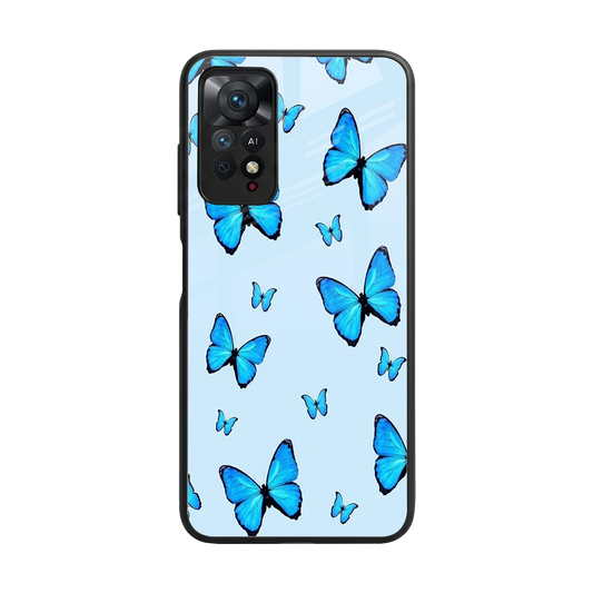 Gimme Butterflies Aesthetic back phone cover | glass case for redmi note 11 pro