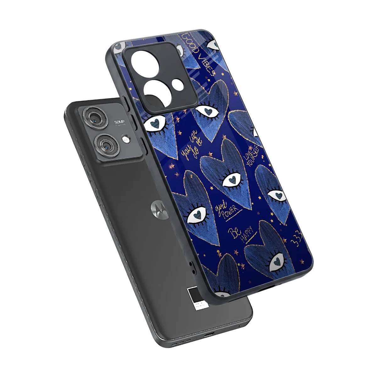 Girl Vision sleek motorola edge 40 neo 5g cover with tempered glass back and TPU edges