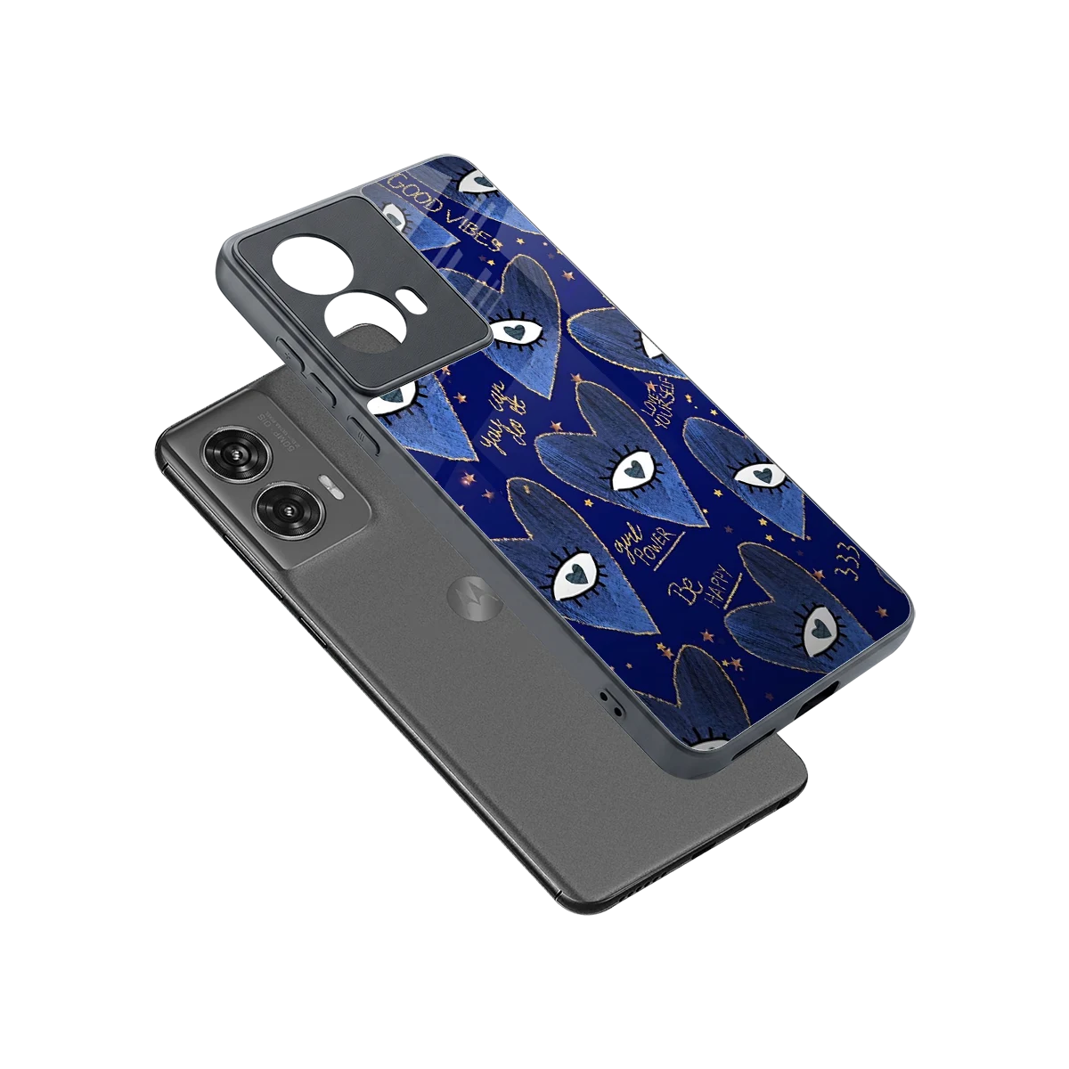 Girl Vision sleek motorola edge 50 fusion cover with tempered glass back and TPU edges