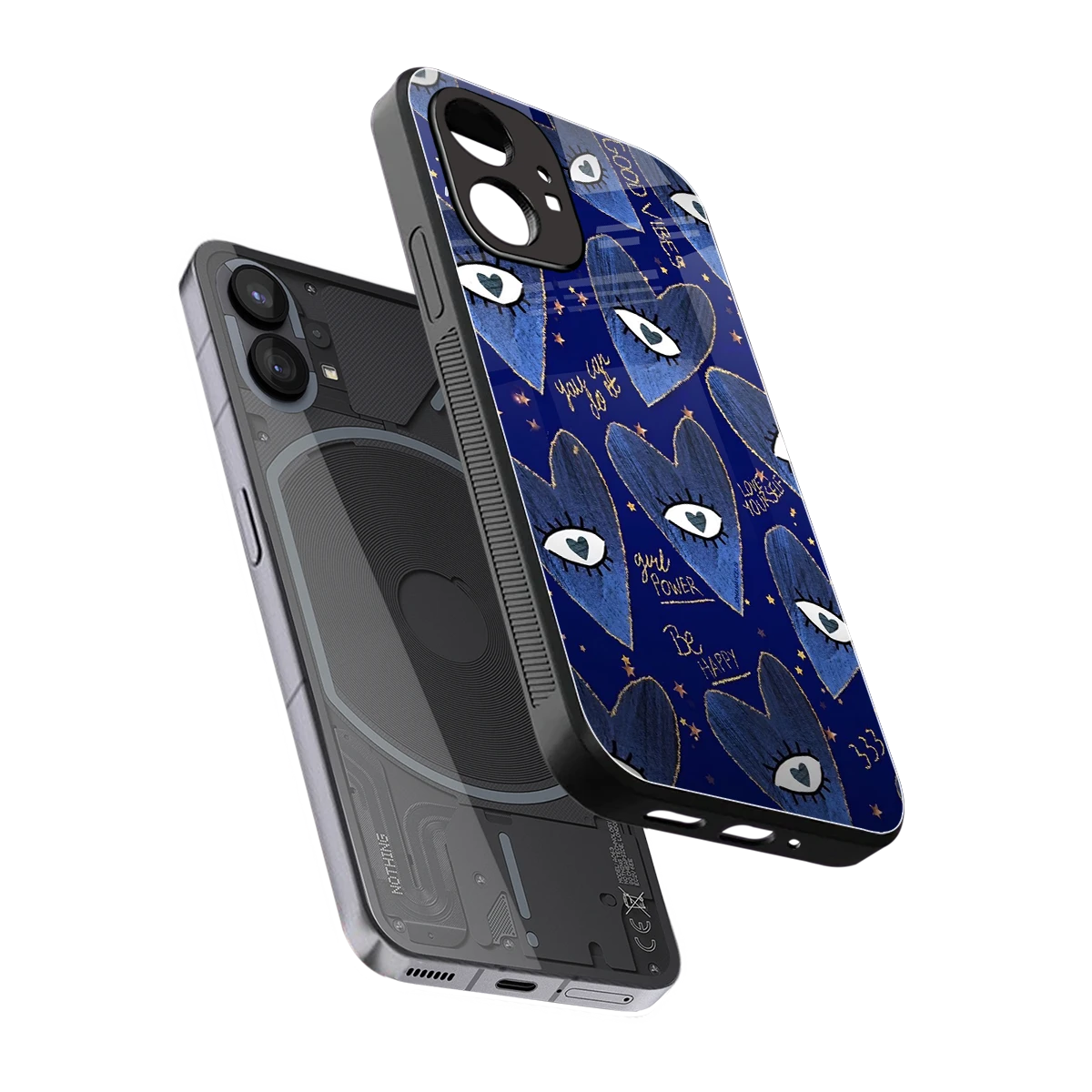 Girl Vision sleek nothing phone 1 cover with tempered glass back and TPU edges
