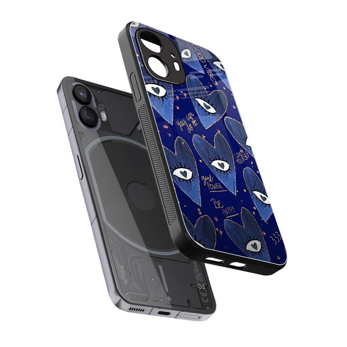 Girl Vision sleek nothing phone 2 cover with tempered glass back and TPU edges