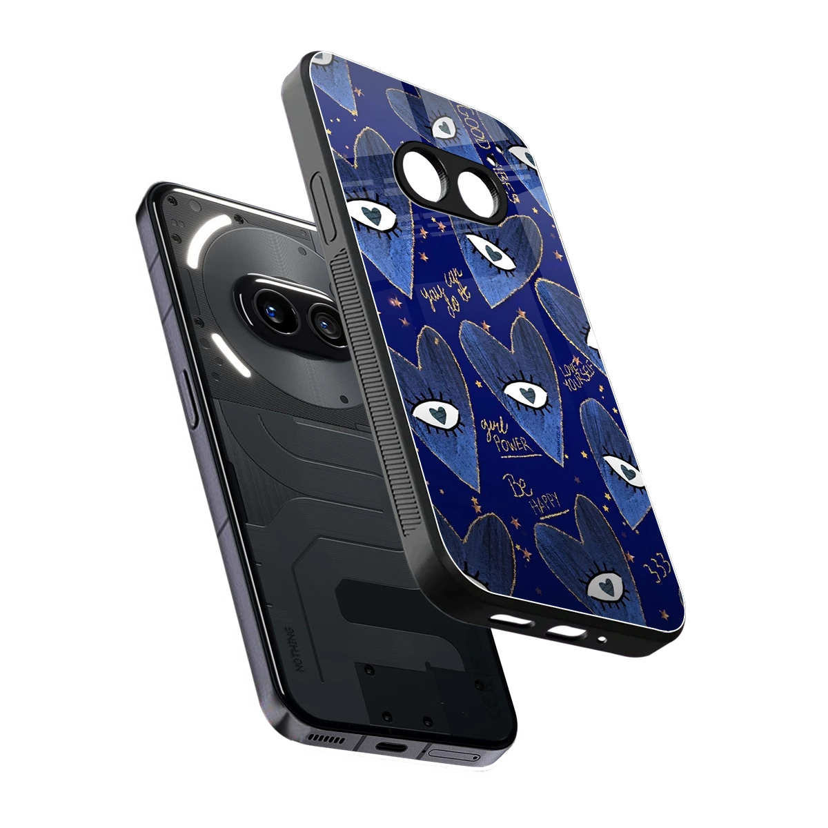 Girl Vision sleek nothing phone 2a cover with tempered glass back and TPU edges