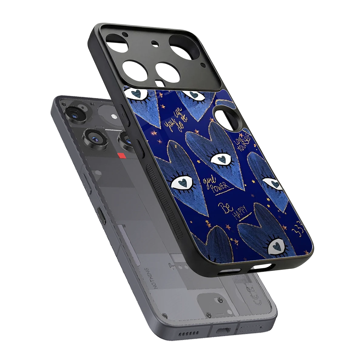 Girl Vision sleek nothing phone 3 cover with tempered glass back and TPU edges