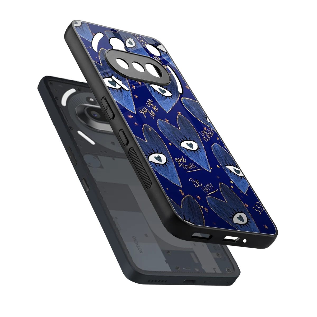 Girl Vision sleek nothing phone 3a cover with tempered glass back and TPU edges