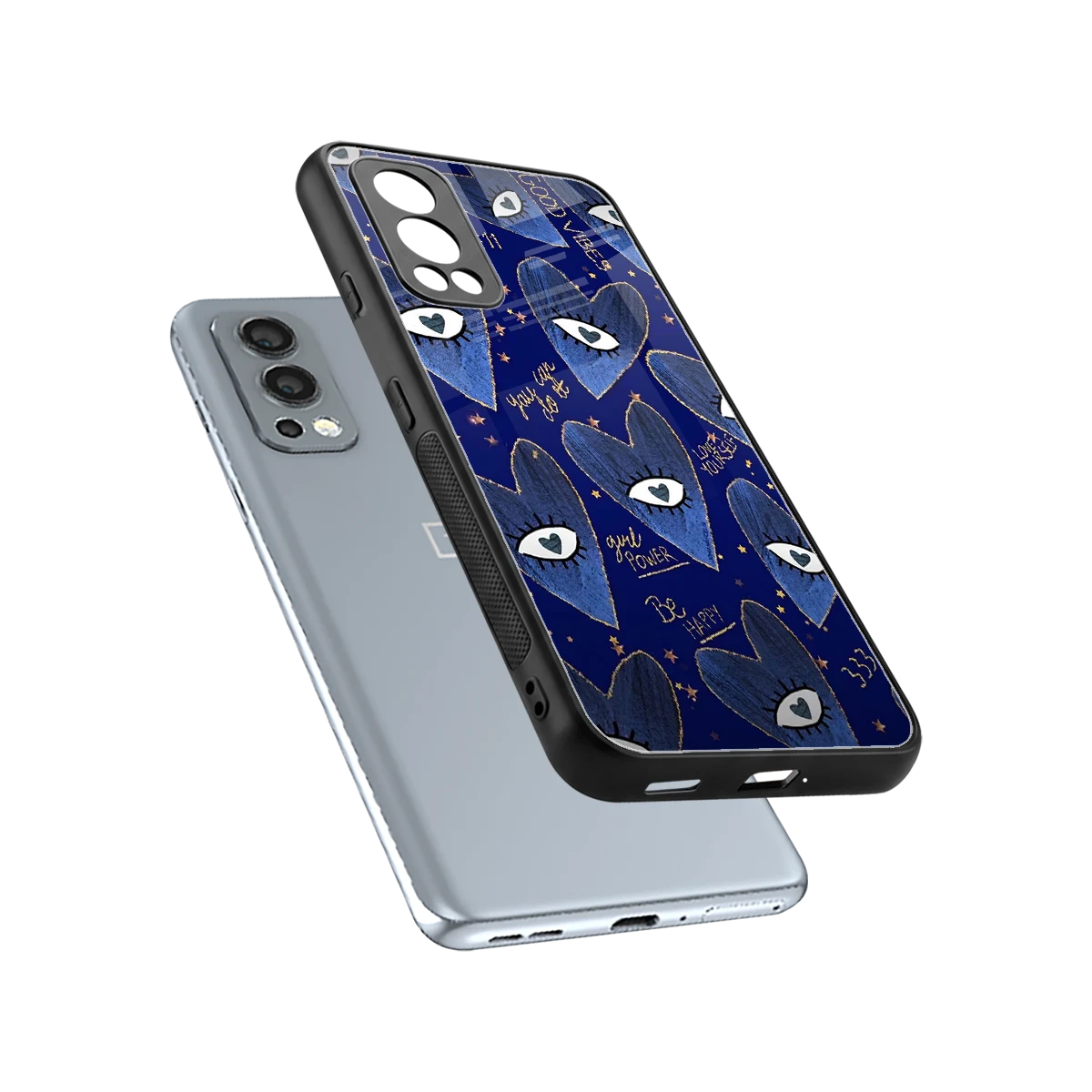 Girl Vision sleek oneplus nord 2 cover with tempered glass back and TPU edges