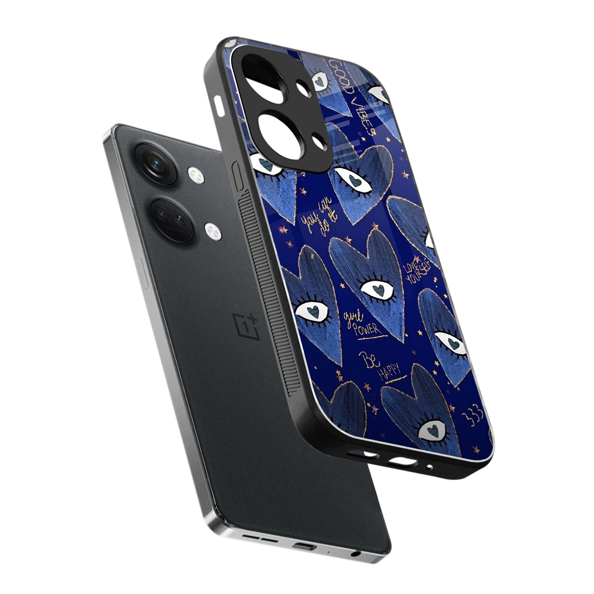 Girl Vision sleek oneplus nord 3 cover with tempered glass back and TPU edges