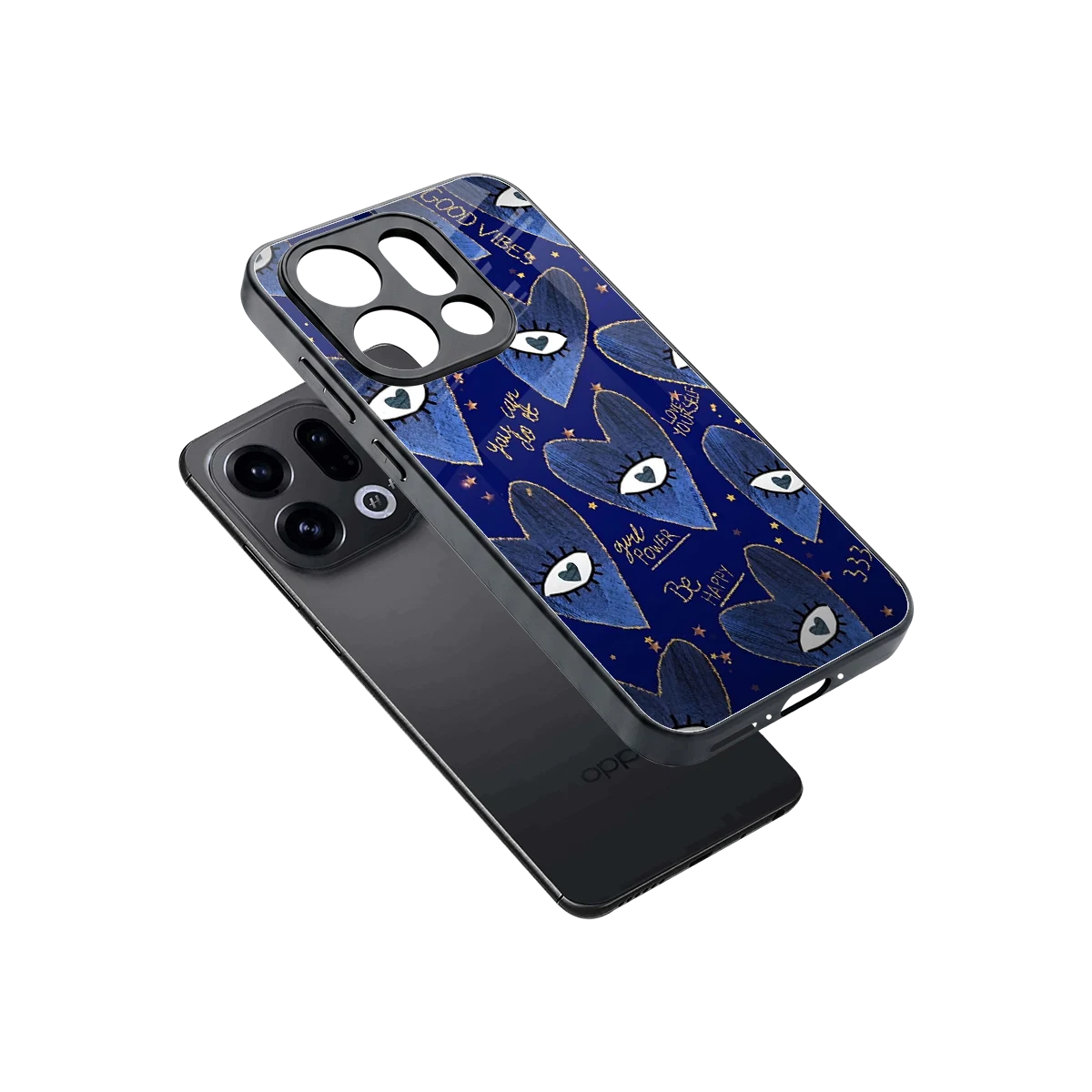 Girl Vision sleek oppo find x9 cover with tempered glass back and TPU edges