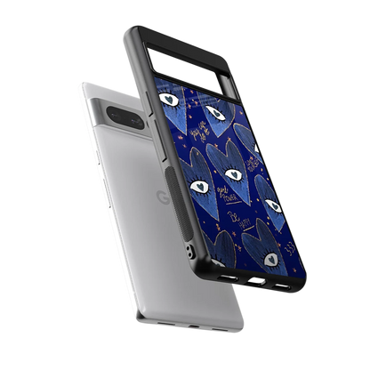 Girl Vision sleek google pixel 7 pro cover with tempered glass back and TPU edges