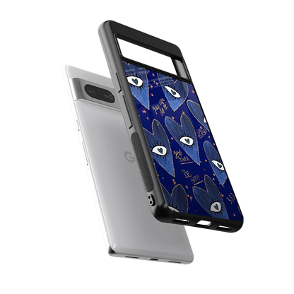 Girl Vision sleek google pixel 7 cover with tempered glass back and TPU edges