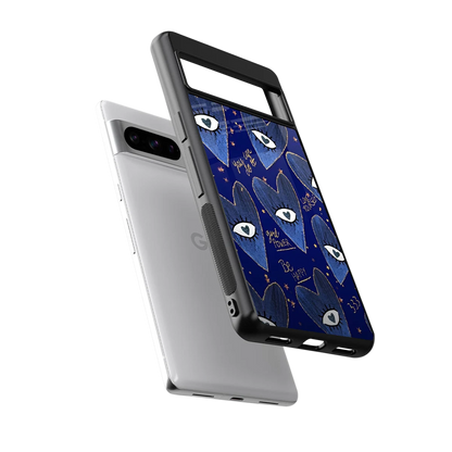 Girl Vision sleek google pixel 8 pro cover with tempered glass back and TPU edges