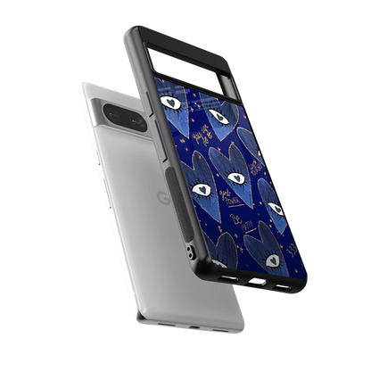 Girl Vision sleek google pixel 8 cover with tempered glass back and TPU edges
