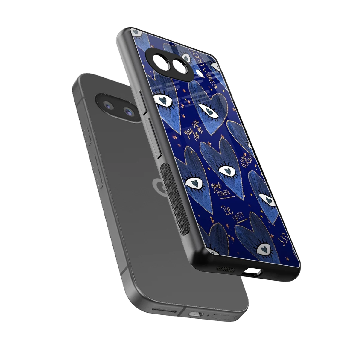 Girl Vision sleek google pixel 10a cover with tempered glass back and TPU edges