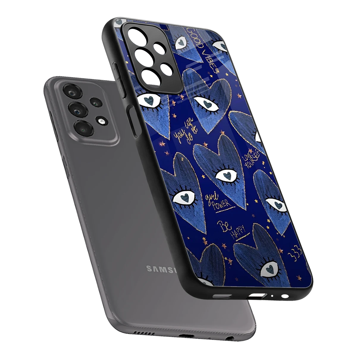 Girl Vision sleek samsung galaxy a23 cover with tempered glass back and TPU edges