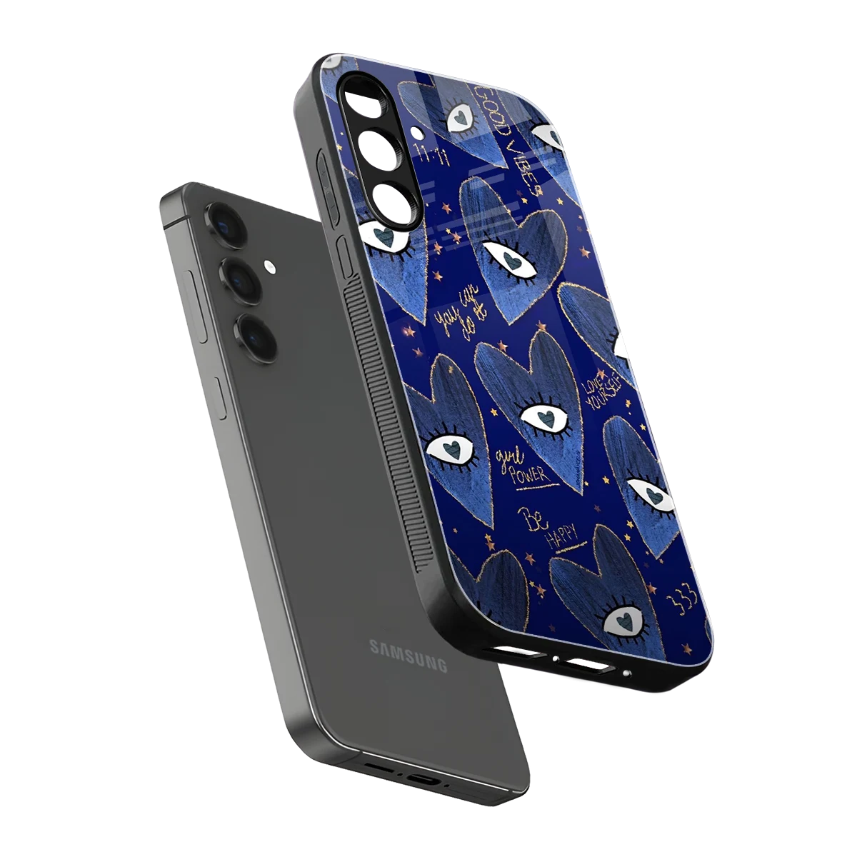 Girl Vision sleek samsung galaxy a55 5g cover with tempered glass back and TPU edges