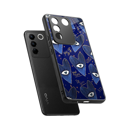 Girl Vision sleek vivo v27 5g cover with tempered glass back and TPU edges