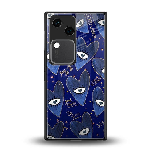 Girl Vision back phone cover | glass case for vivo v30