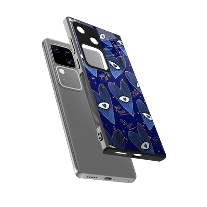 Girl Vision sleek vivo v30 cover with tempered glass back and TPU edges