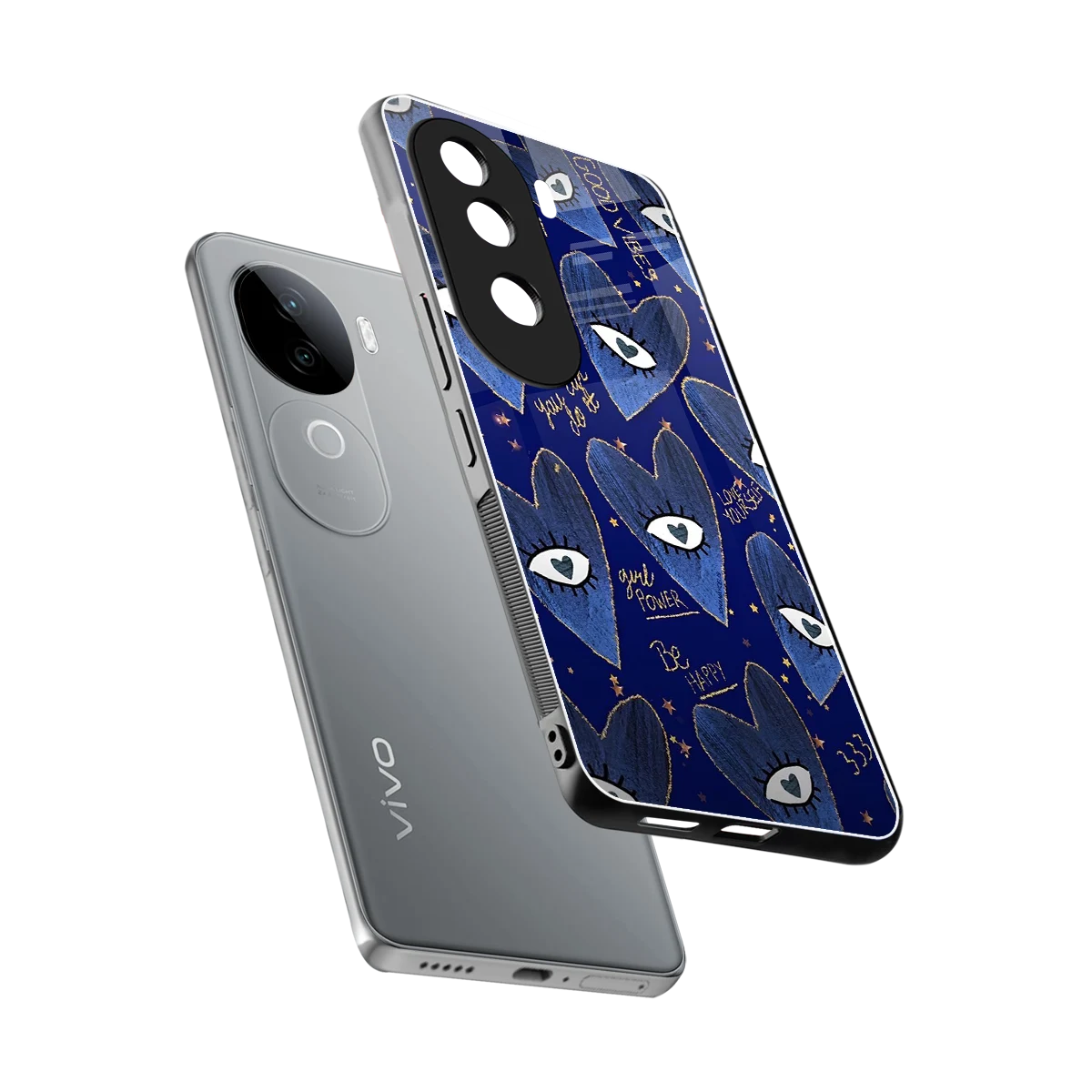 Girl Vision sleek vivo v40e cover with tempered glass back and TPU edges