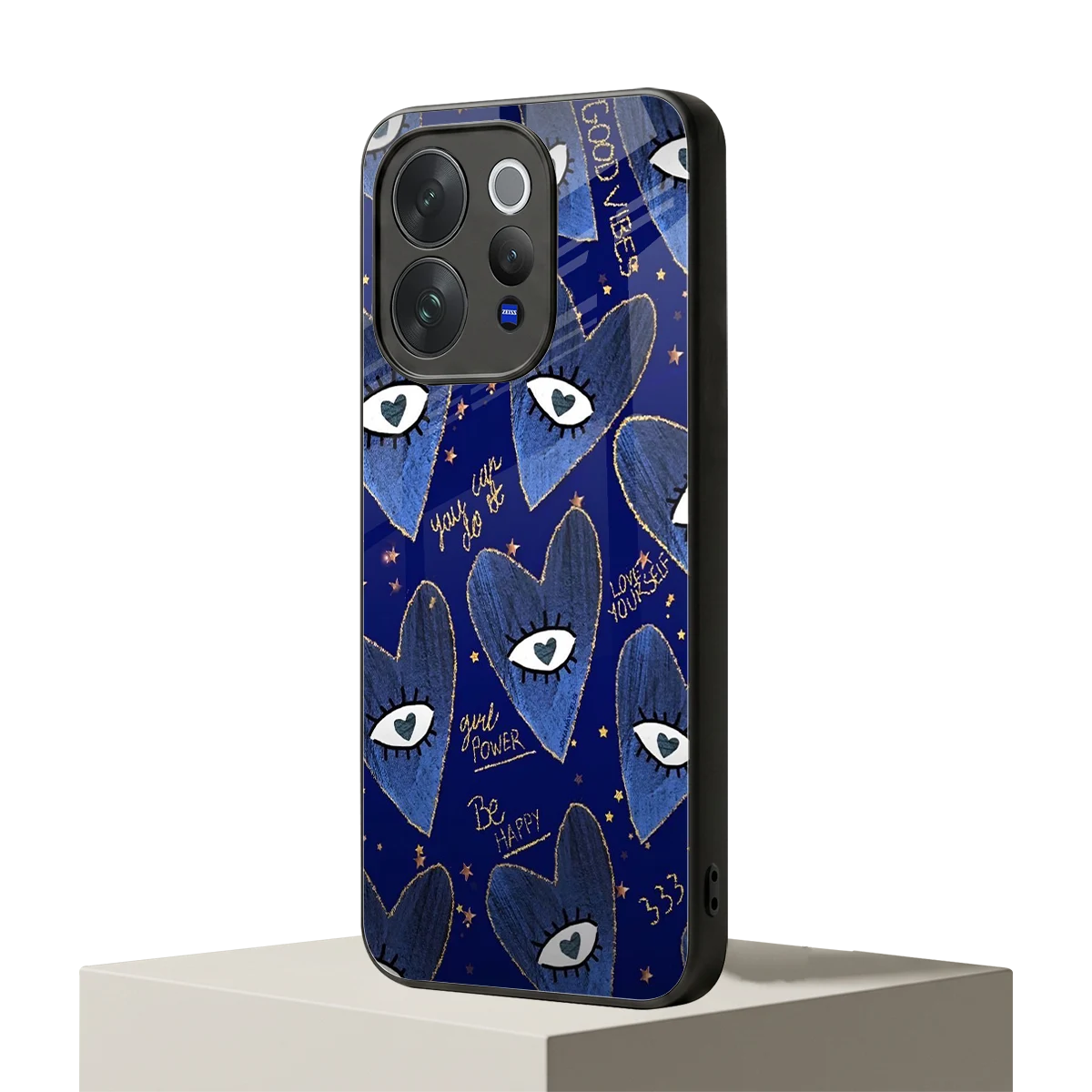 Girl Vision vivo v70 mobile cover | shockproof glass phone case