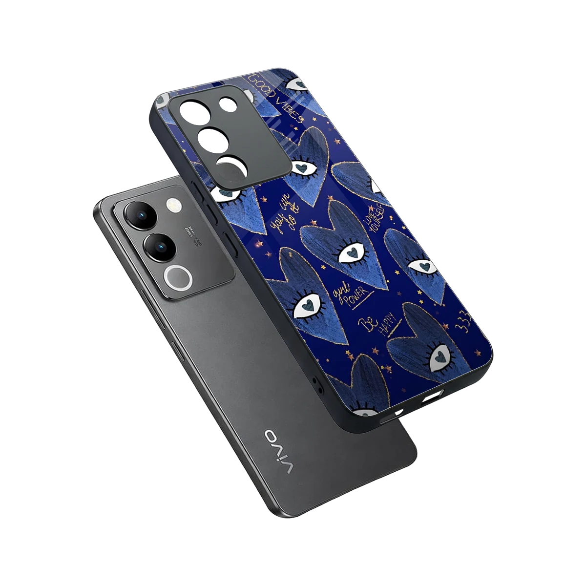 Girl Vision sleek vivo y200 5g cover with tempered glass back and TPU edges