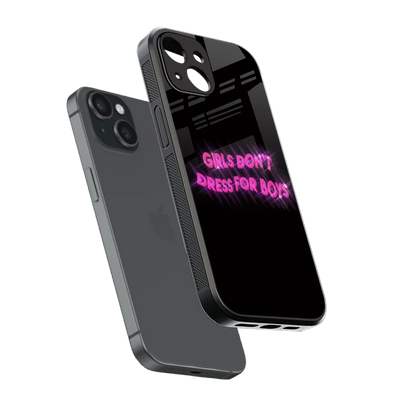 Girls Don't Dress For Boys sleek iphone 13 cover with tempered glass back and TPU edges