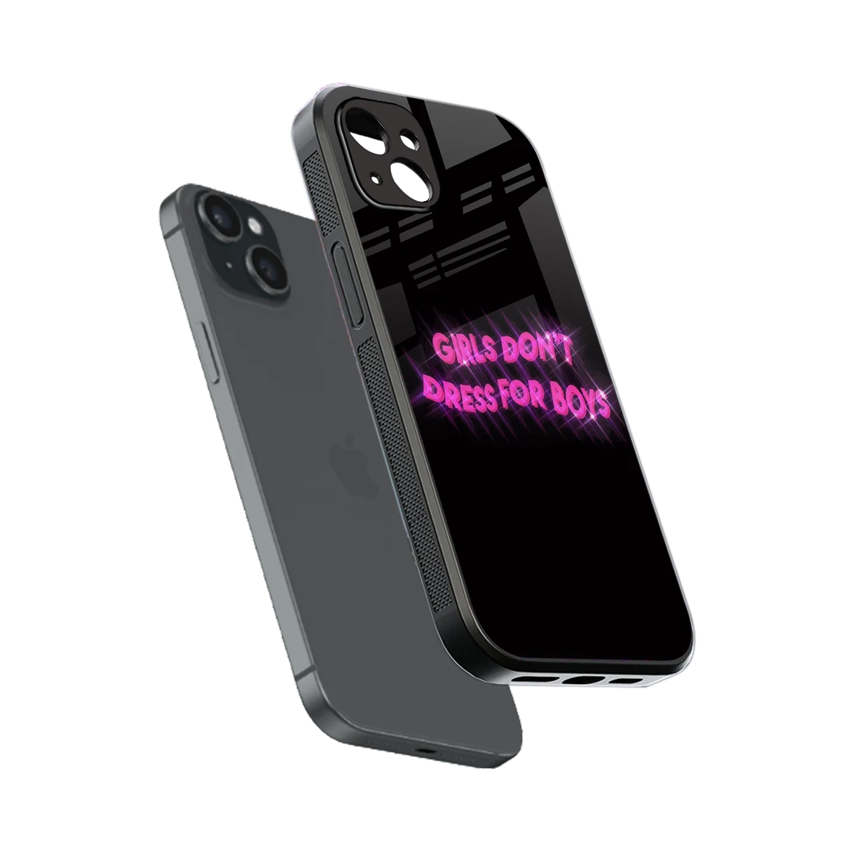 Girls Don't Dress For Boys sleek iphone 14 plus cover with tempered glass back and TPU edges